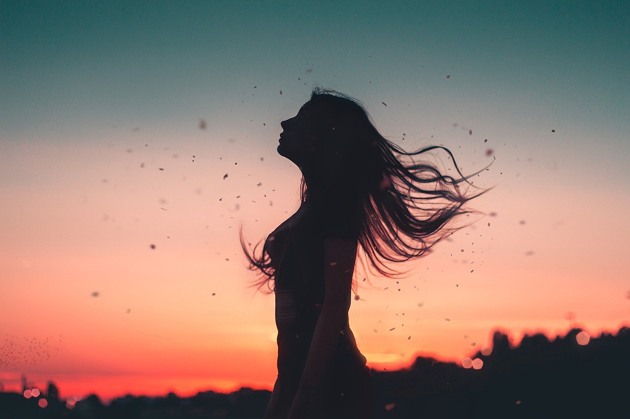 wind, girl, hair